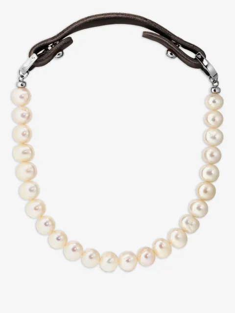OBSIDIAN Perlenkette mit Leder