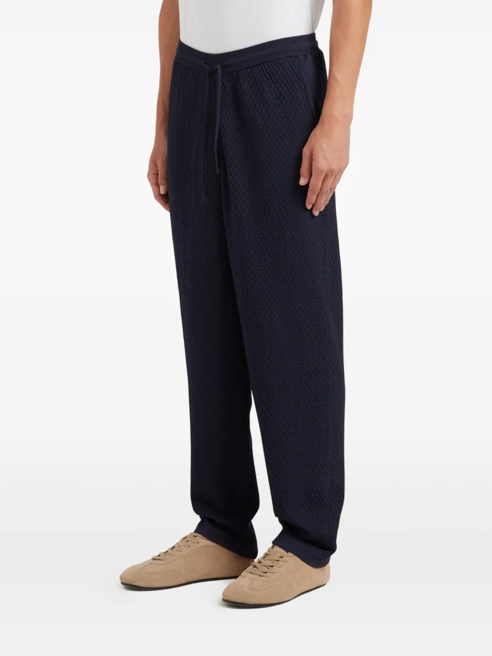  Ché Textured Drawstring Trousers - Blue 