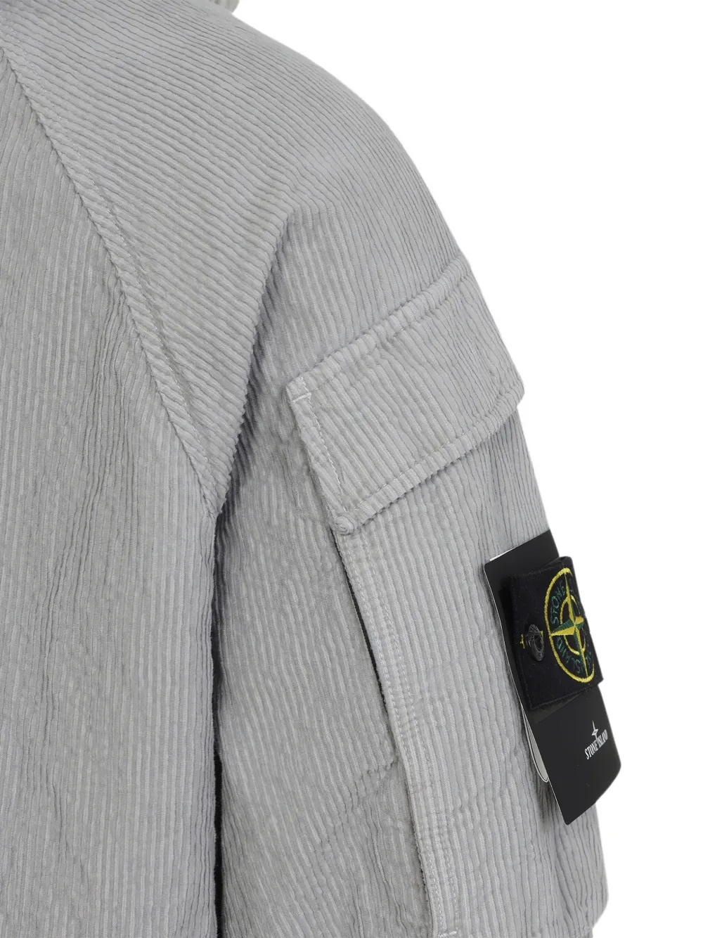 Stone Island Lightweight Grey Jacket With Textured Fabric In Gray