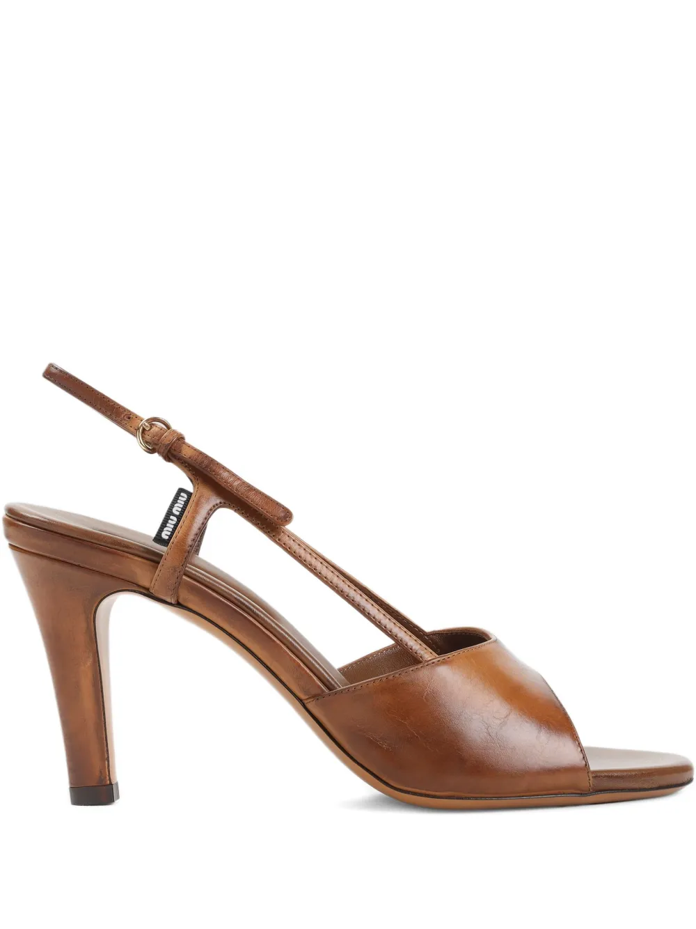 Miu 85mm slingback heeled sandal Bruin