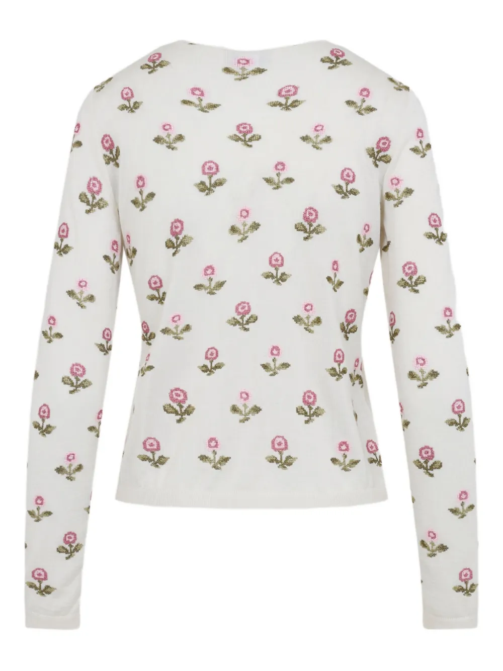 Giambattista Valli Floral Cardigan In White