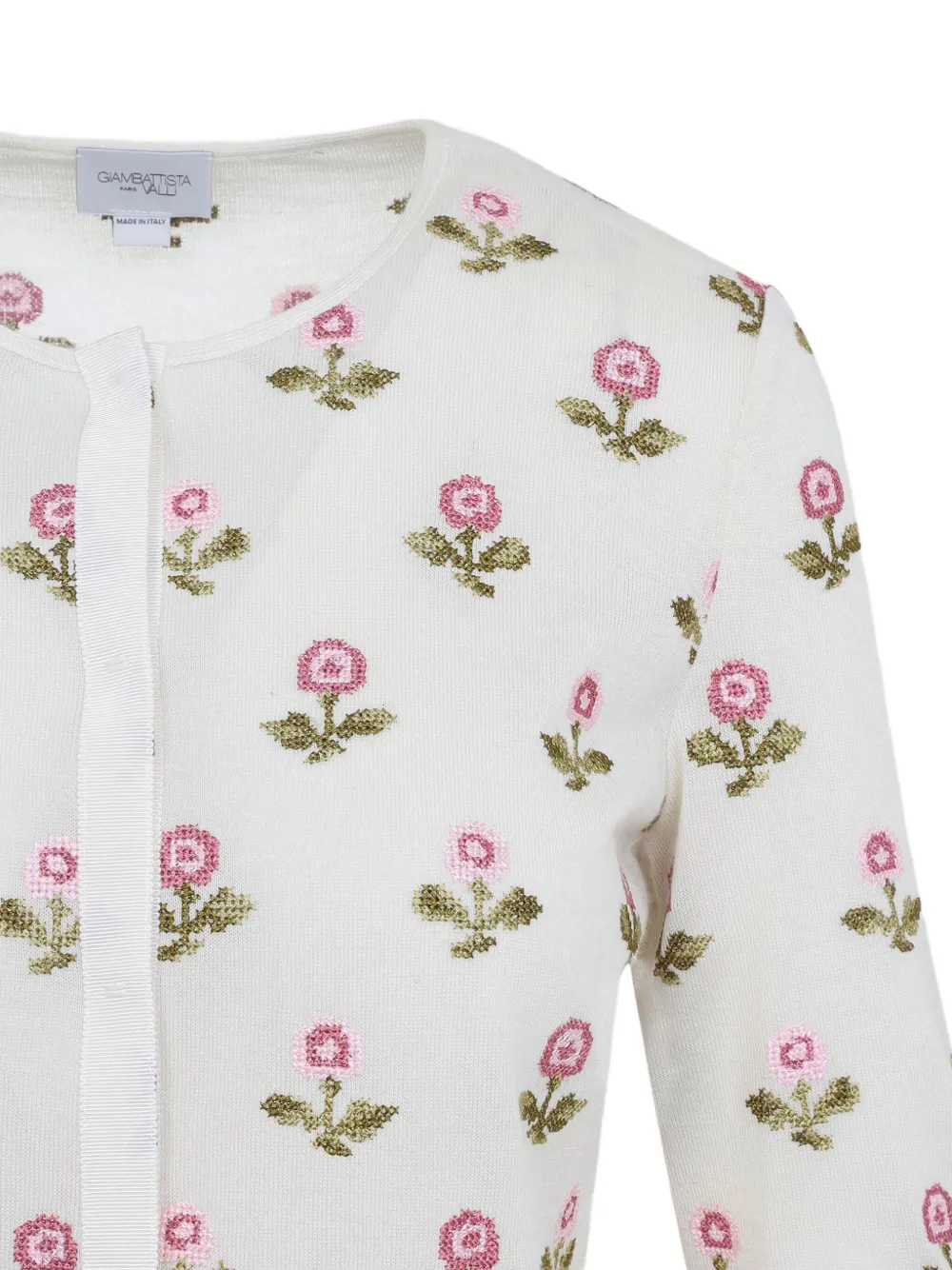 Giambattista Valli Floral Cardigan In White