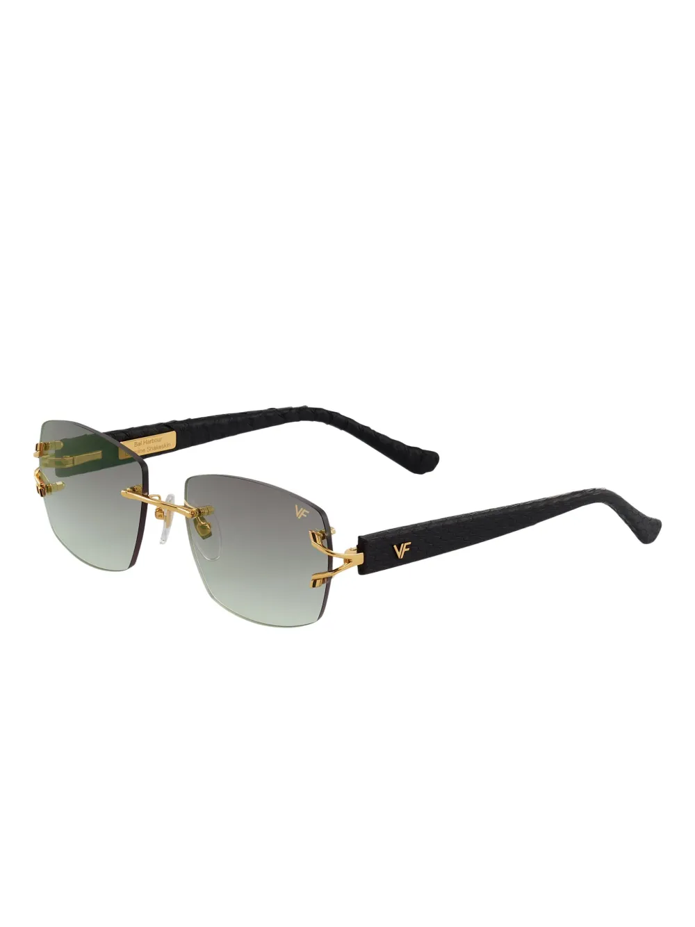 Vintage Frames Company Bal Harbour Snakeskin Rimless Sunglasses In Multi