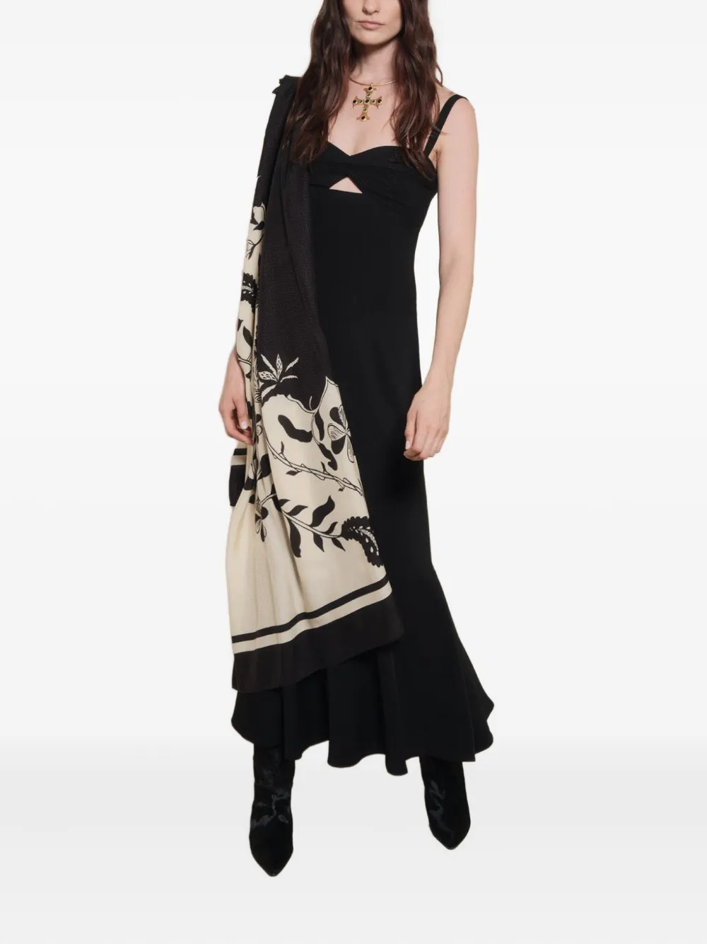 Johanna Ortiz Flowing Fortunes Silk Shawl In Neutral