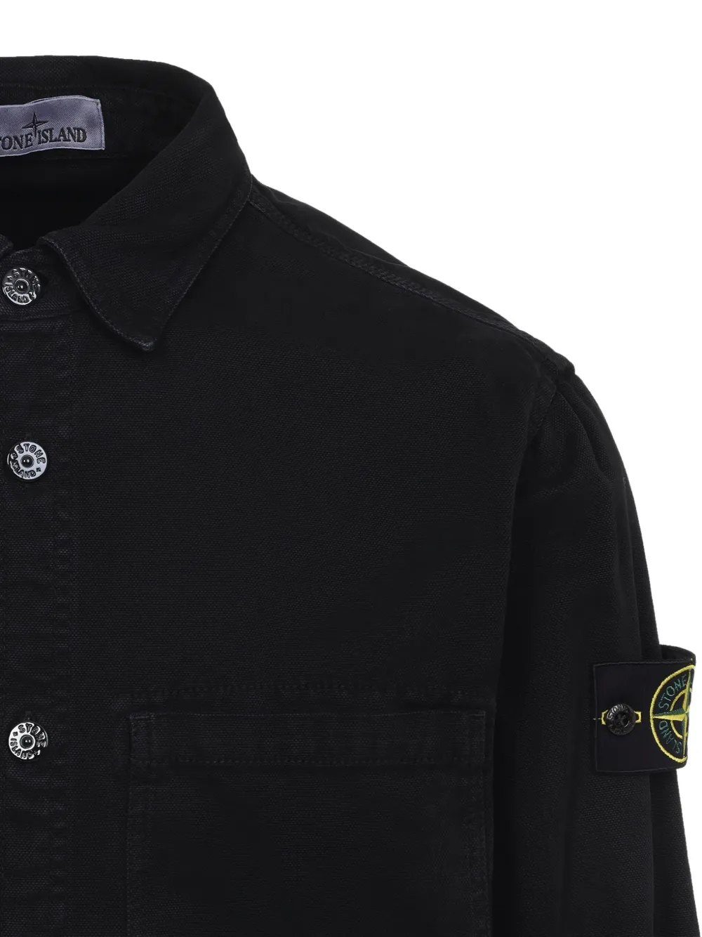 Stone Island Shirtjack met zak met knopen Zwart