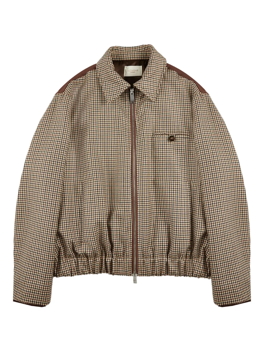 Montedoro Primo Check Bomber Jacket In Brown