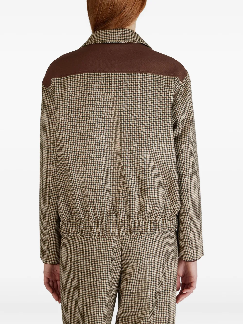 Montedoro Primo Check Bomber Jacket In Brown