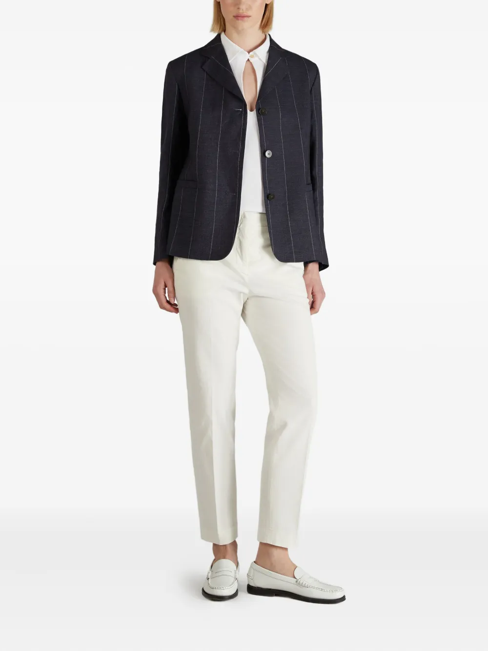 Zanone Blouse met keyhole-detail - Wit