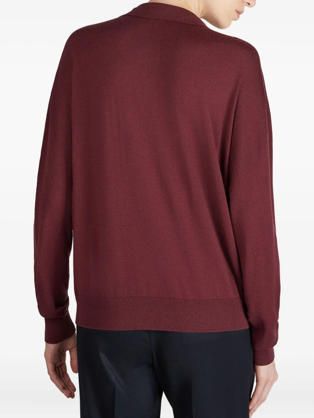 Zanone V-neck Sweater In Burgundy
