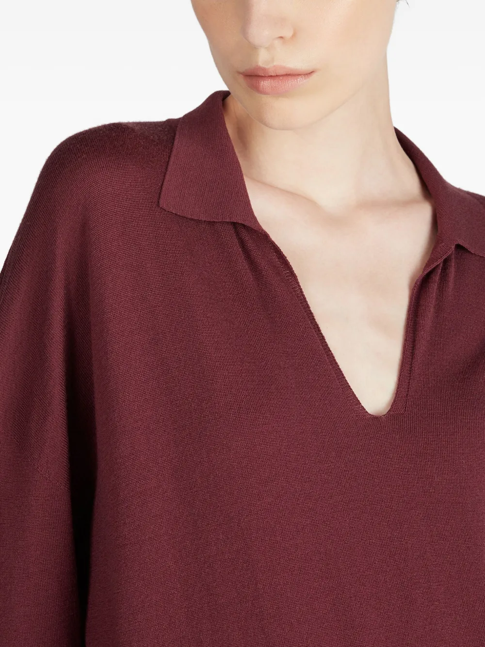 Zanone V-neck Sweater In Burgundy
