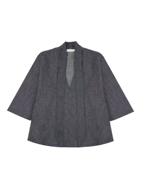 Glanshirt tie-neck top