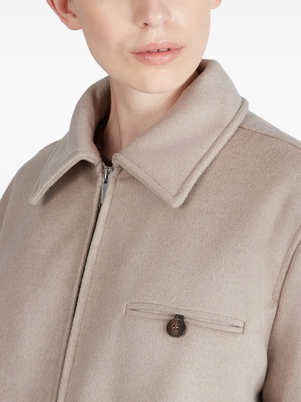 Montedoro Zip Bomber Jacket In Neutral