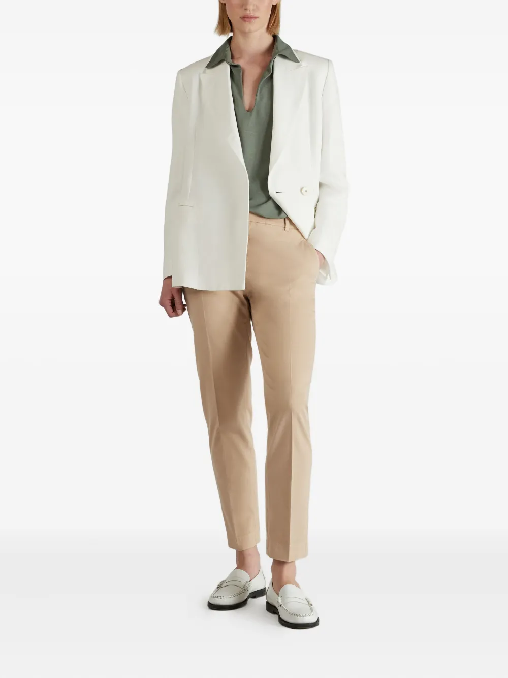 Slowear Polotop met keyhole-detail - Groen