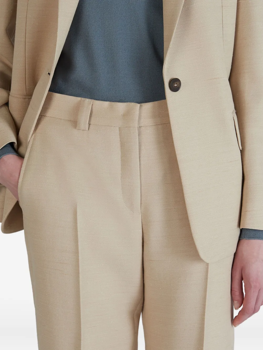 Incotex Broek met verborgen sluiting Beige