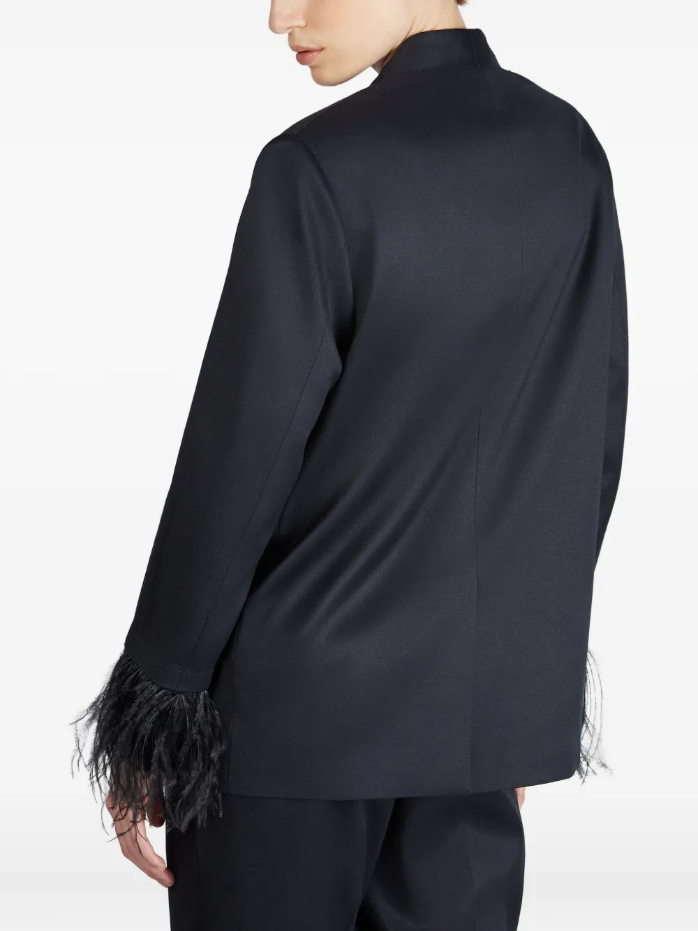 slowear Flanellen jack met veren afwerking Blauw
