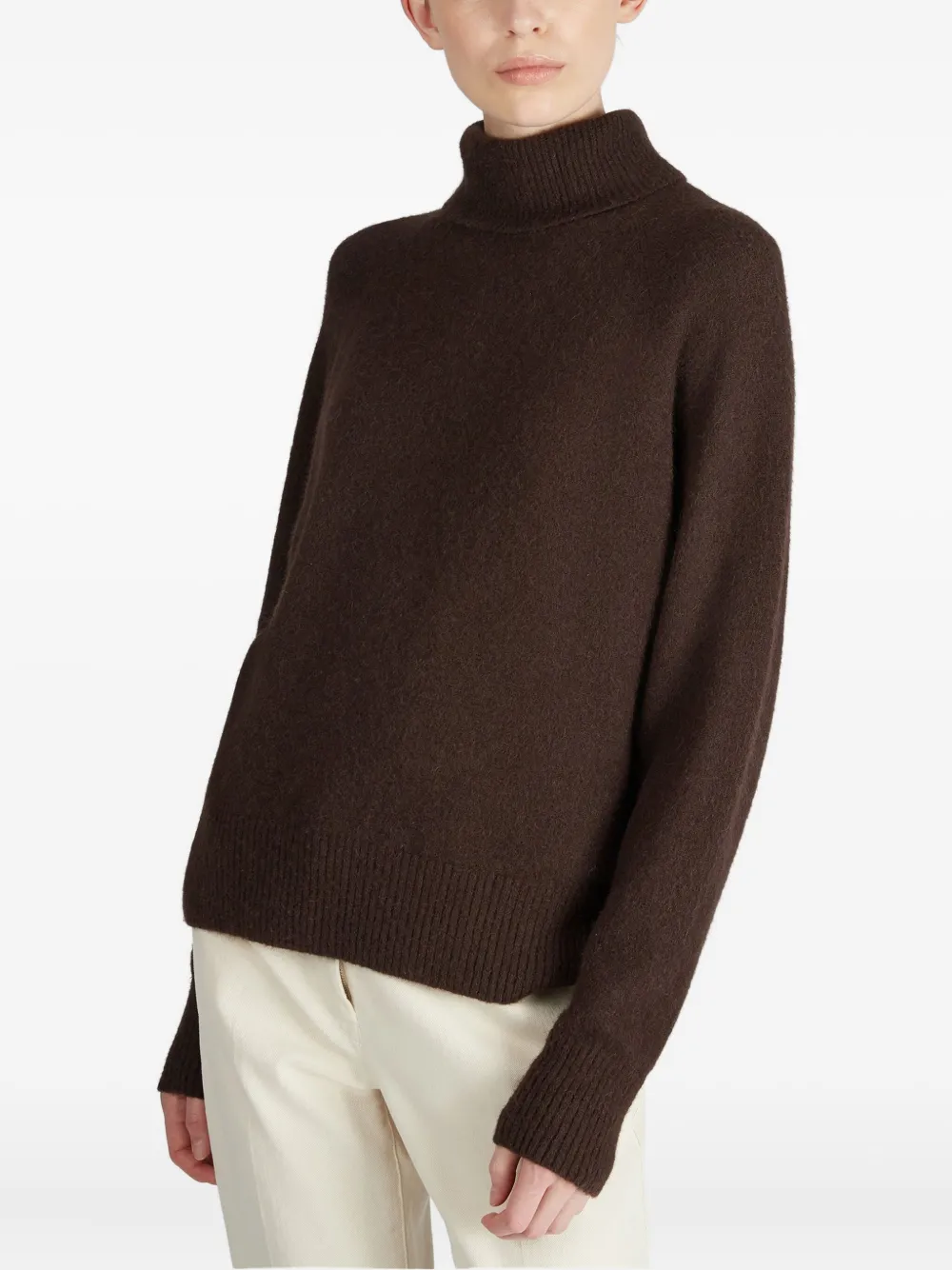 Zanone Trui met hoge hals Bruin