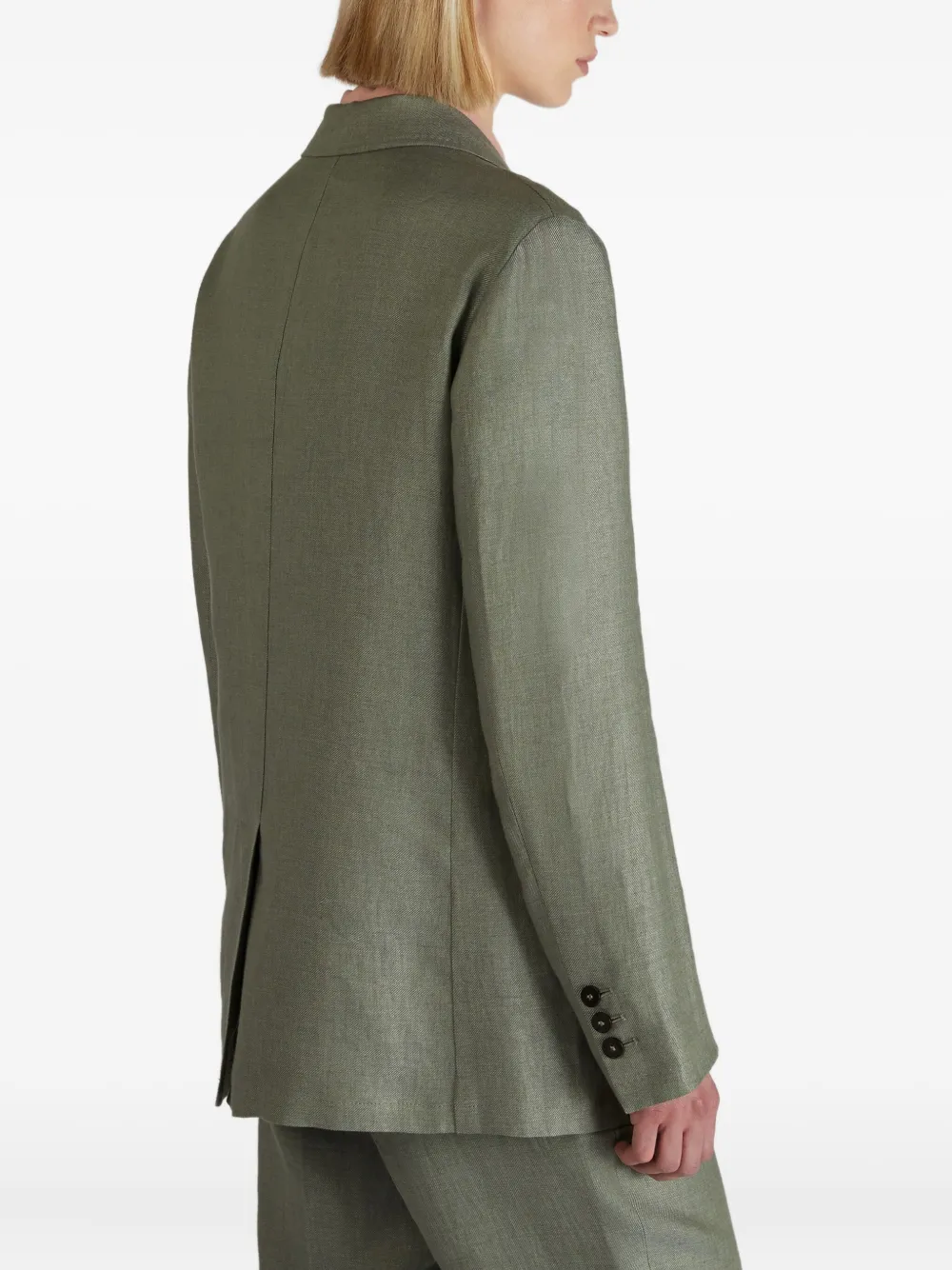 Slowear Double-breasted Linen Jacket In Gray