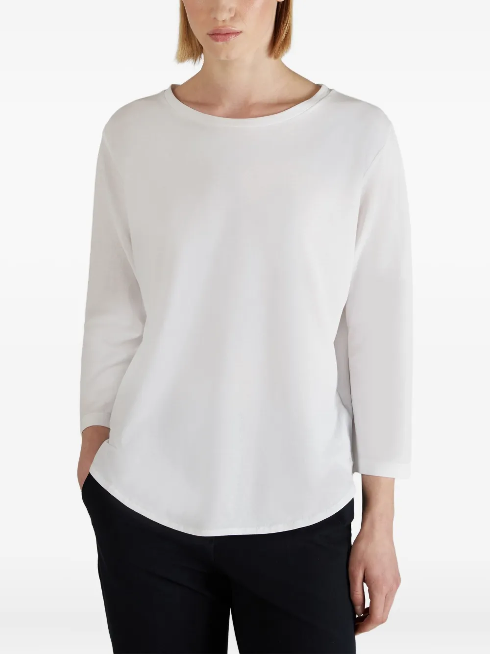 Zanone Crew-neck Long-sleeve T-shirt In White