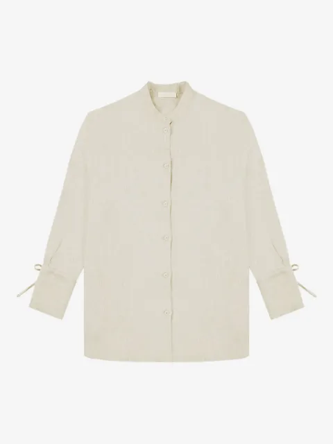 Glanshirt tie-cuff linen shirt