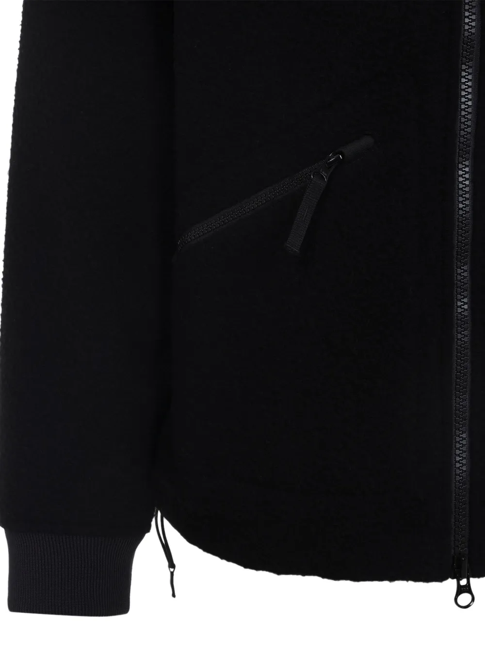 Stone Island Textured Wool Blend Jacket With Hood In Black