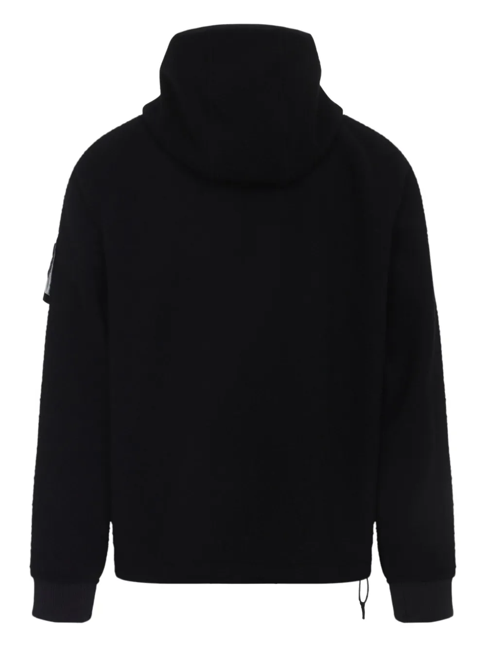 Stone Island Textured Wool Blend Jacket With Hood In Black