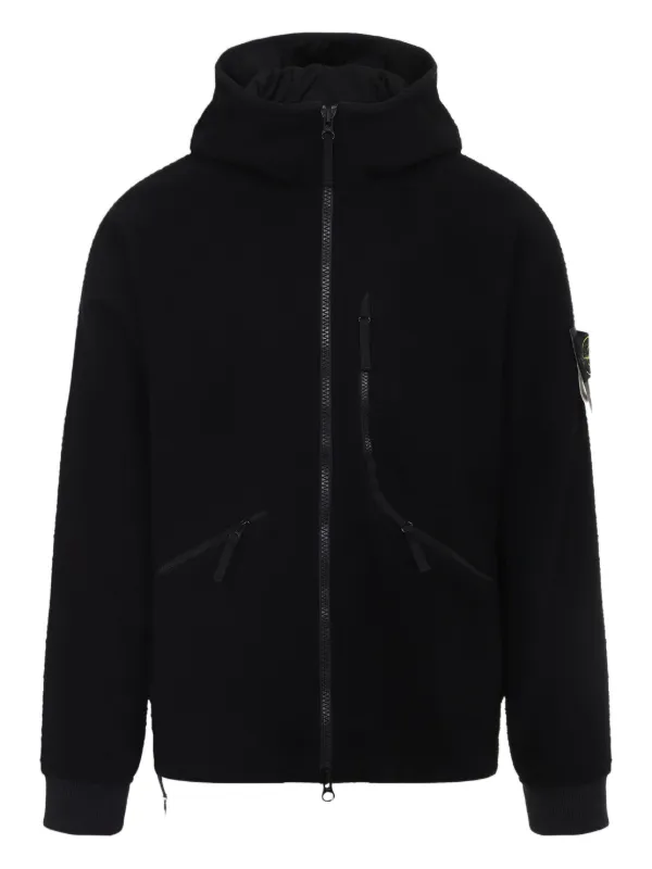 Stone Island フーデッド ジップケット | ブラック | FARFETCH JP