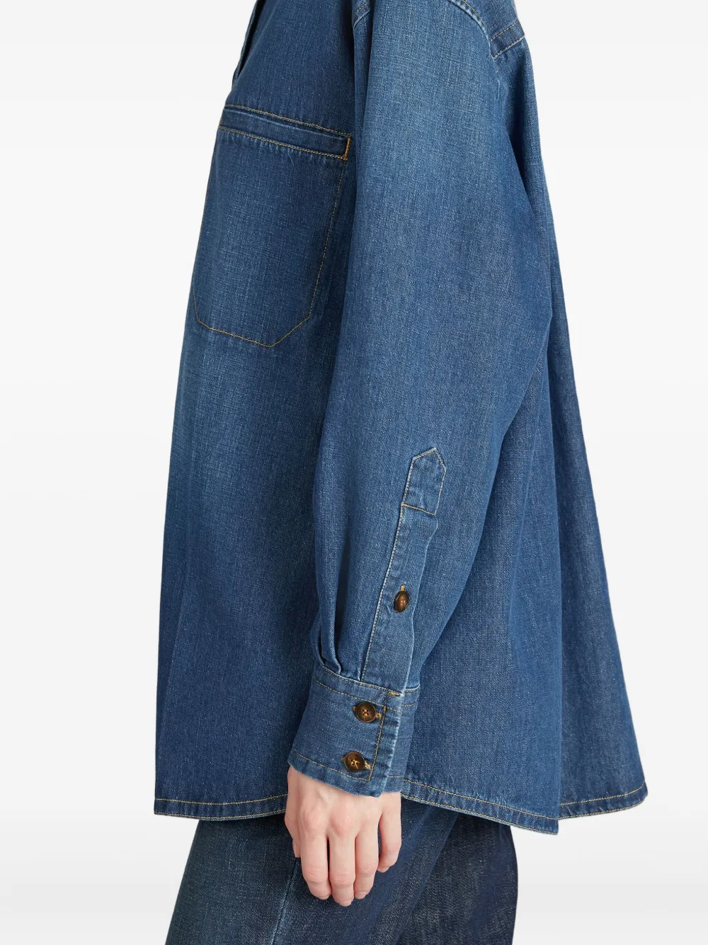 Glanshirt Buttoned Denim Shirt In Blue