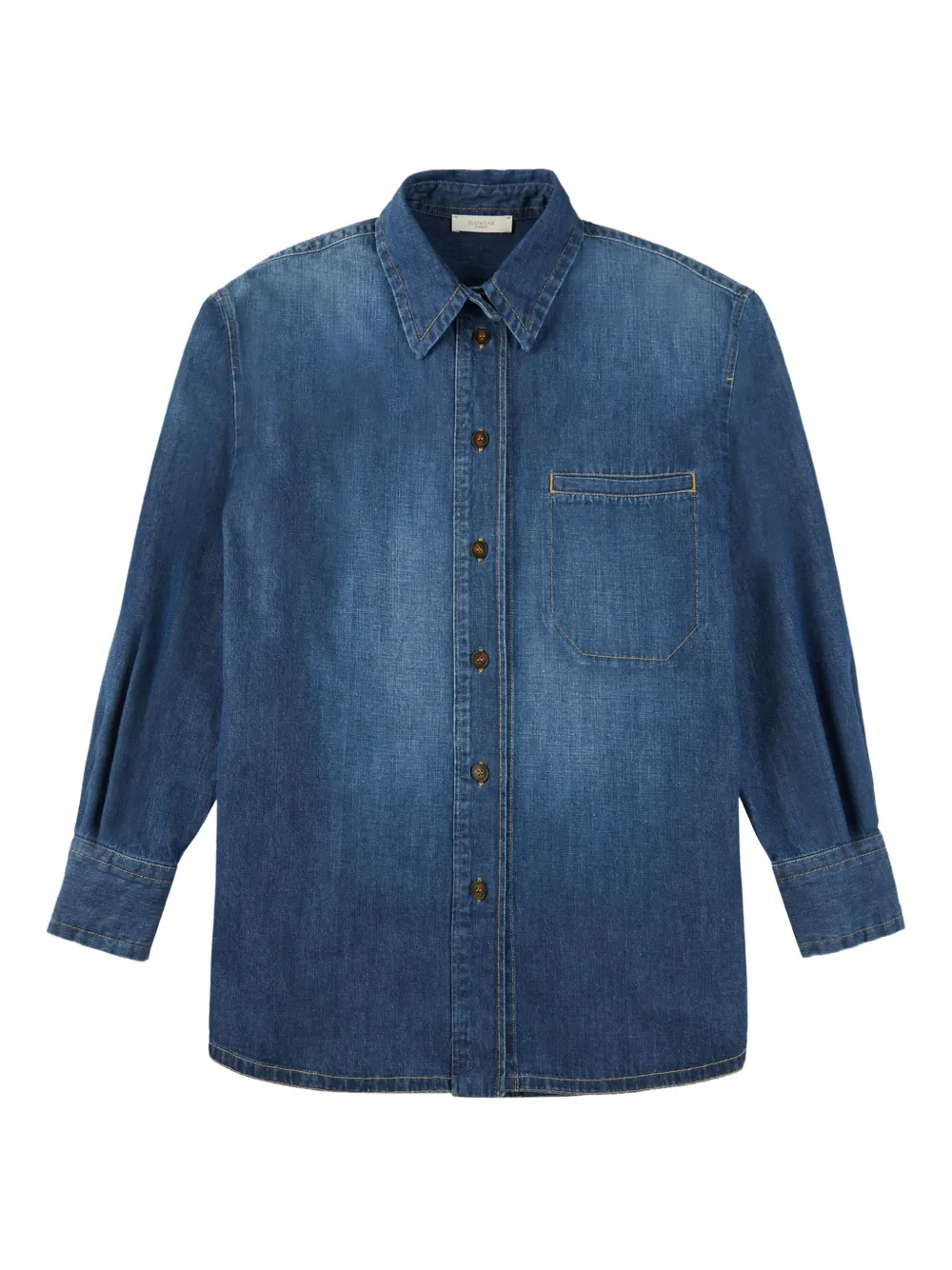 Glanshirt Buttoned Denim Shirt In Blue