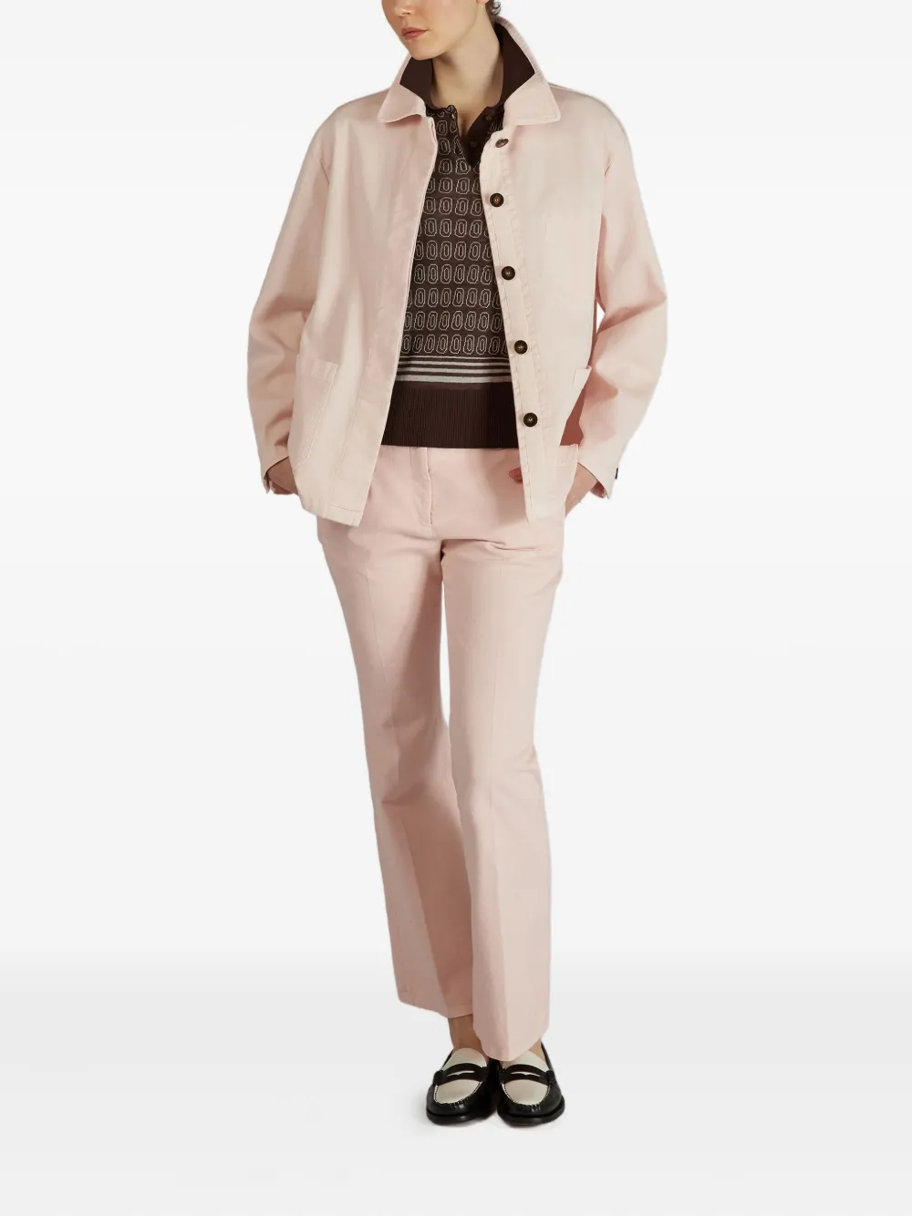 Zanone Poloshirt met geometrische print - Bruin