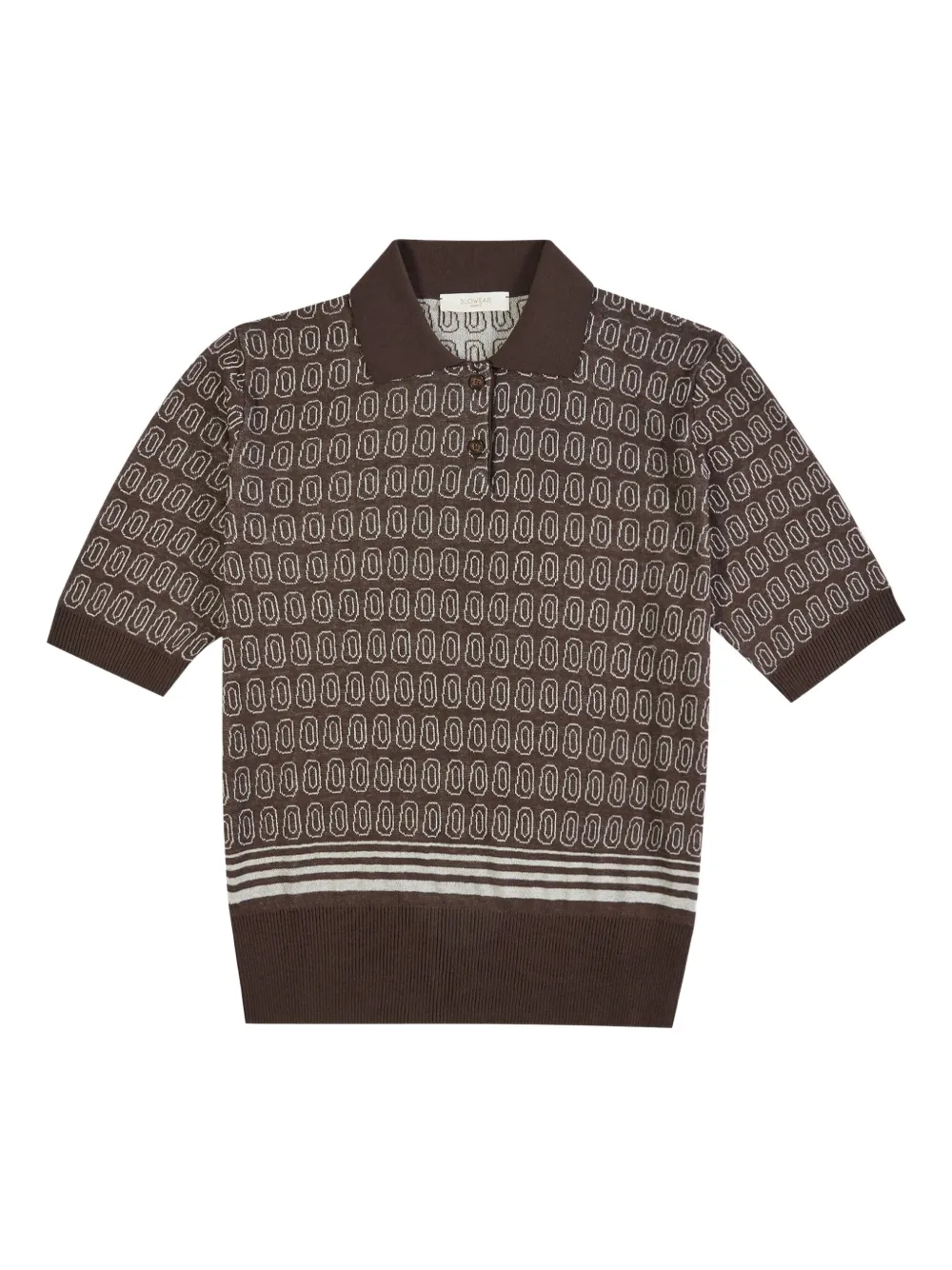 Zanone Poloshirt met geometrische print Bruin