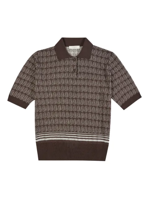 Zanone geometric-pattern polo shirt