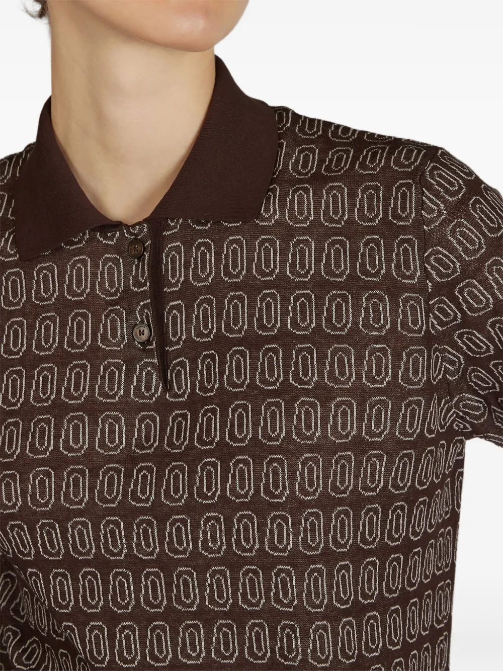 Zanone Poloshirt met geometrische print Bruin