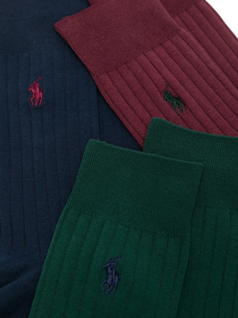Polo Ralph Lauren Polo Pony-embroidered Socks (pack Of Three) In Multi