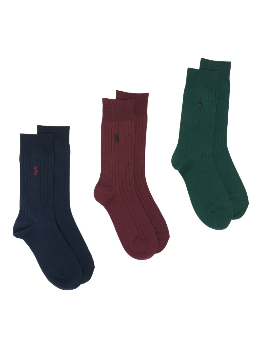 Polo Ralph Lauren Polo Pony-embroidered Socks (pack Of Three) In Multi