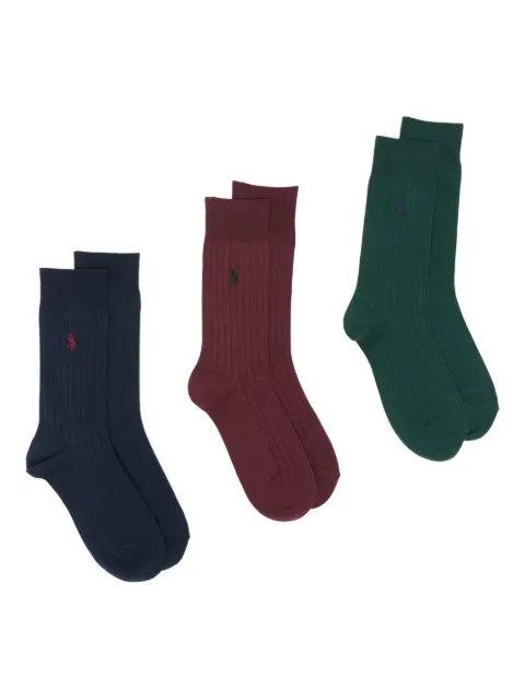 Polo Ralph Lauren pack de tres pares de calcetines con bordado Polo Pony