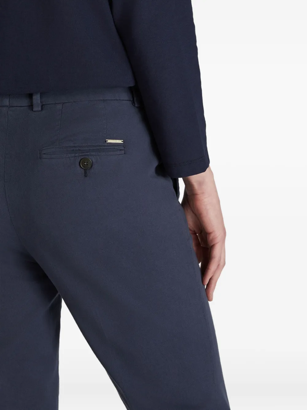 Incotex Broek met verborgen sluiting Blauw