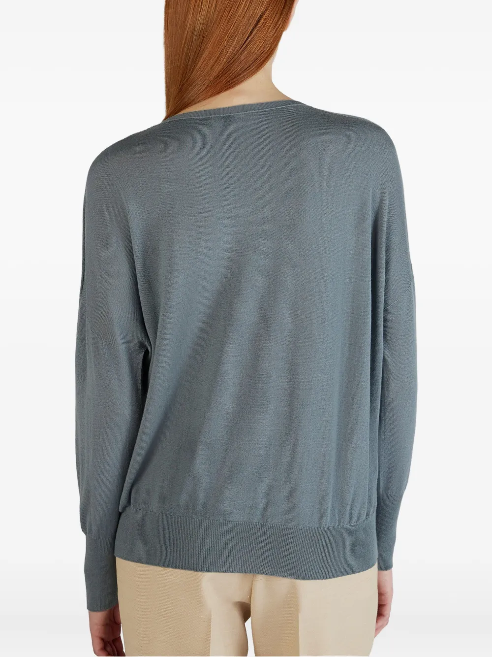 Zanone V-neck Sweater In Blue