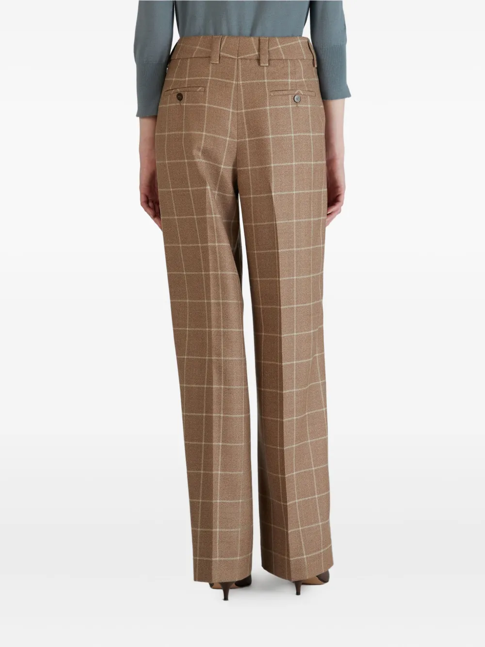 Incotex Check Flannel Trousers In Brown