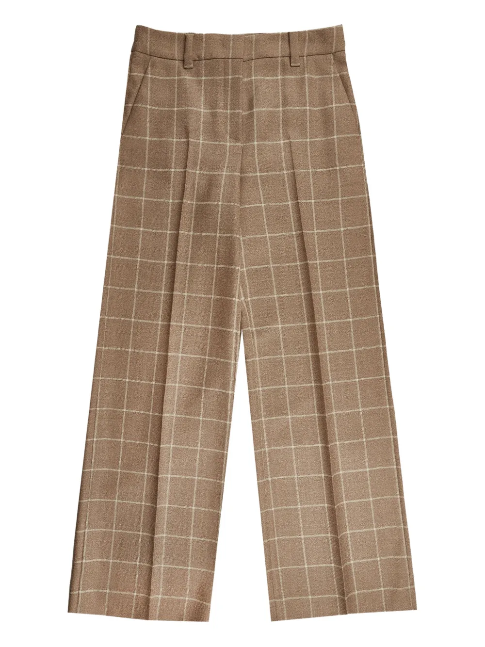 Incotex check flannel trousers | Brown | Image 1