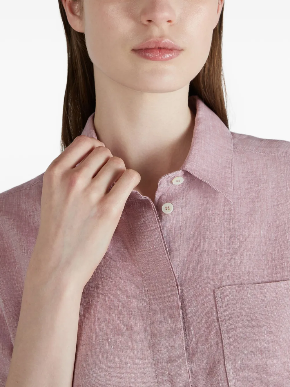 Glanshirt Pocket Linen Shirt In Pink