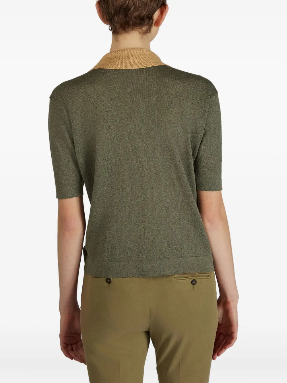 Zanone T-shirt met V-hals Groen