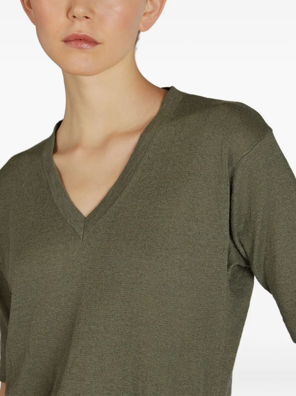 Zanone T-shirt met V-hals Groen