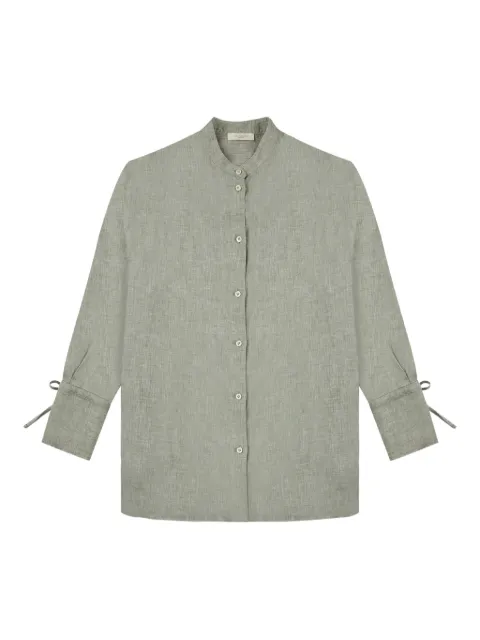 Glanshirt tie-cuff linen top