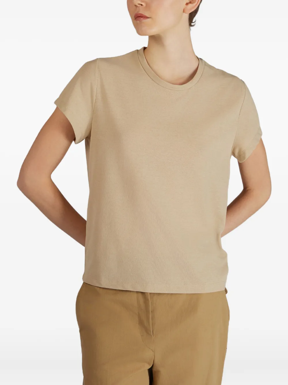 Zanone Crew-neck T-shirt In Metallic