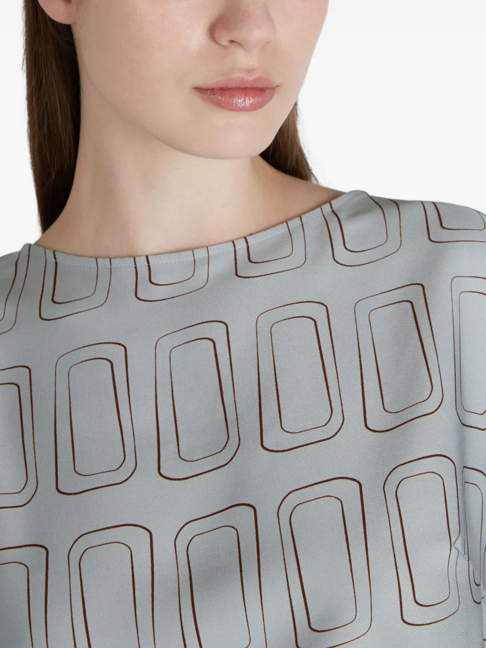 Glanshirt Geometric Top In Animal Print