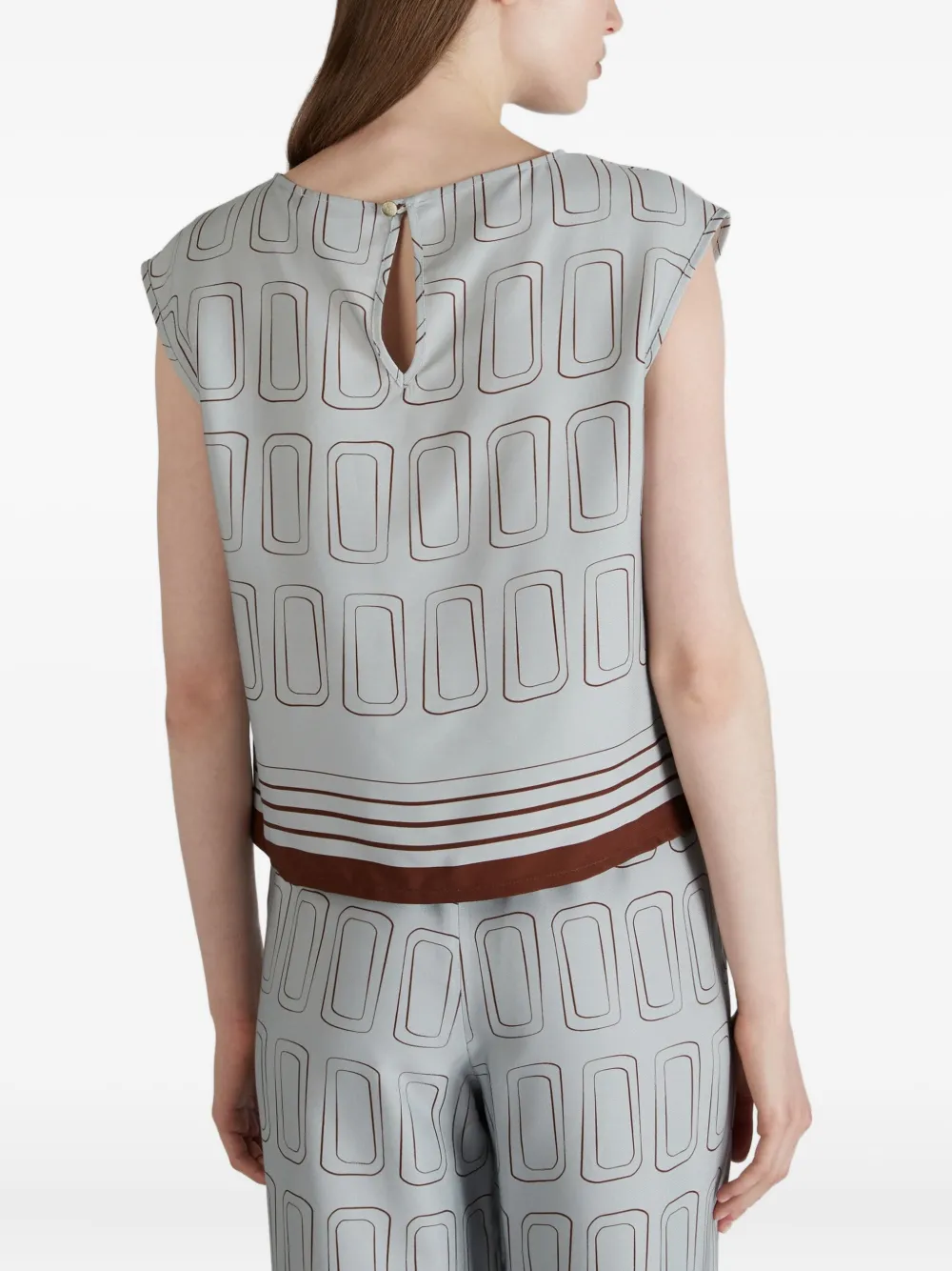 Glanshirt Geometric Top In Animal Print