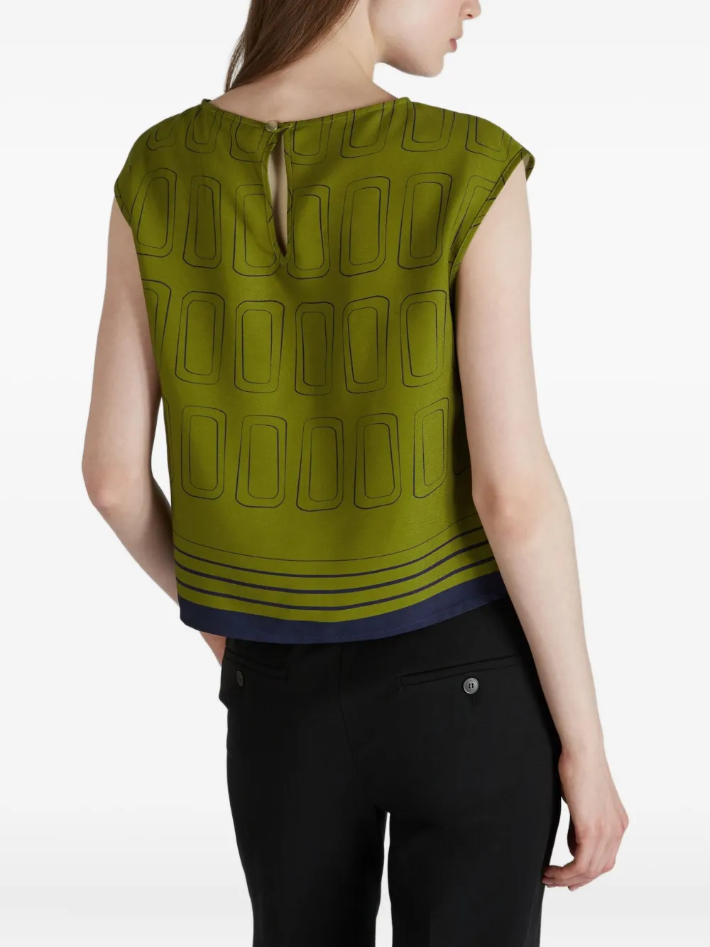 Glanshirt Geometric-pattern Blouse In Green