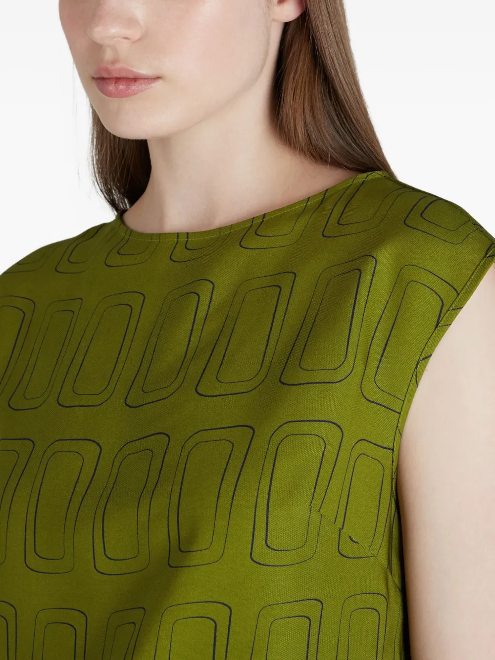 Glanshirt Geometric-pattern Blouse In Green