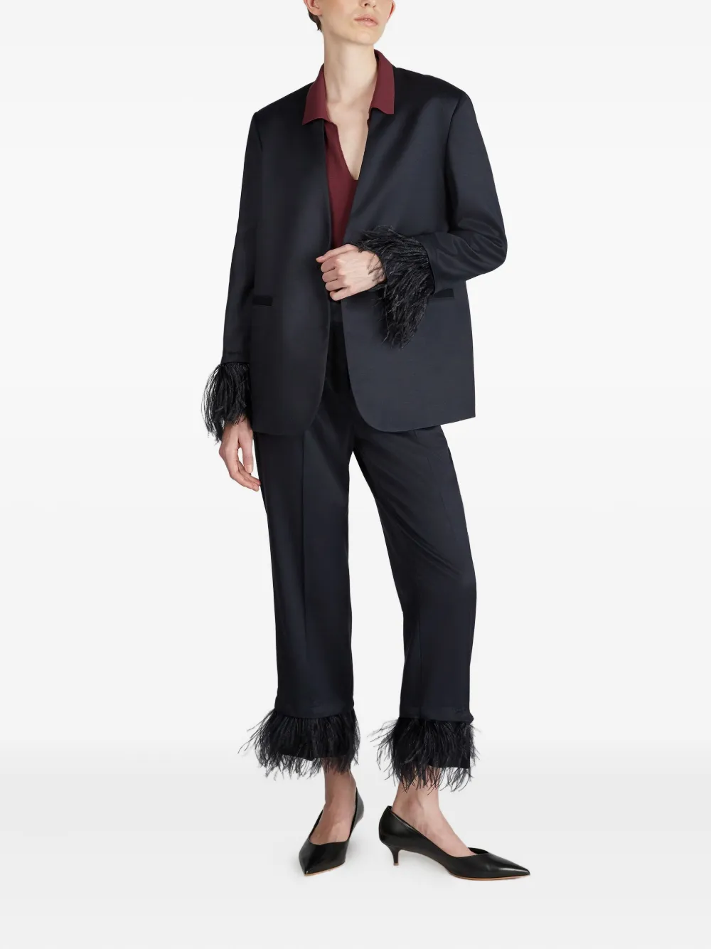Incotex Broek met veren - Blauw