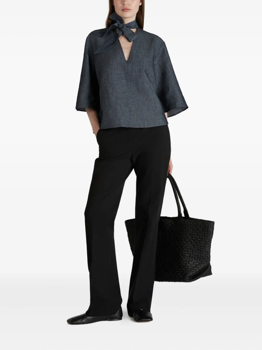 Incotex Broek met verborgen sluiting - Zwart